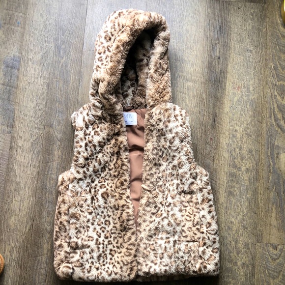 Kids Cheetah Faux Fur Vest 